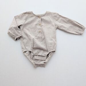 Zara Checkered Baby Bodysuit Romper Size 6-9 Months